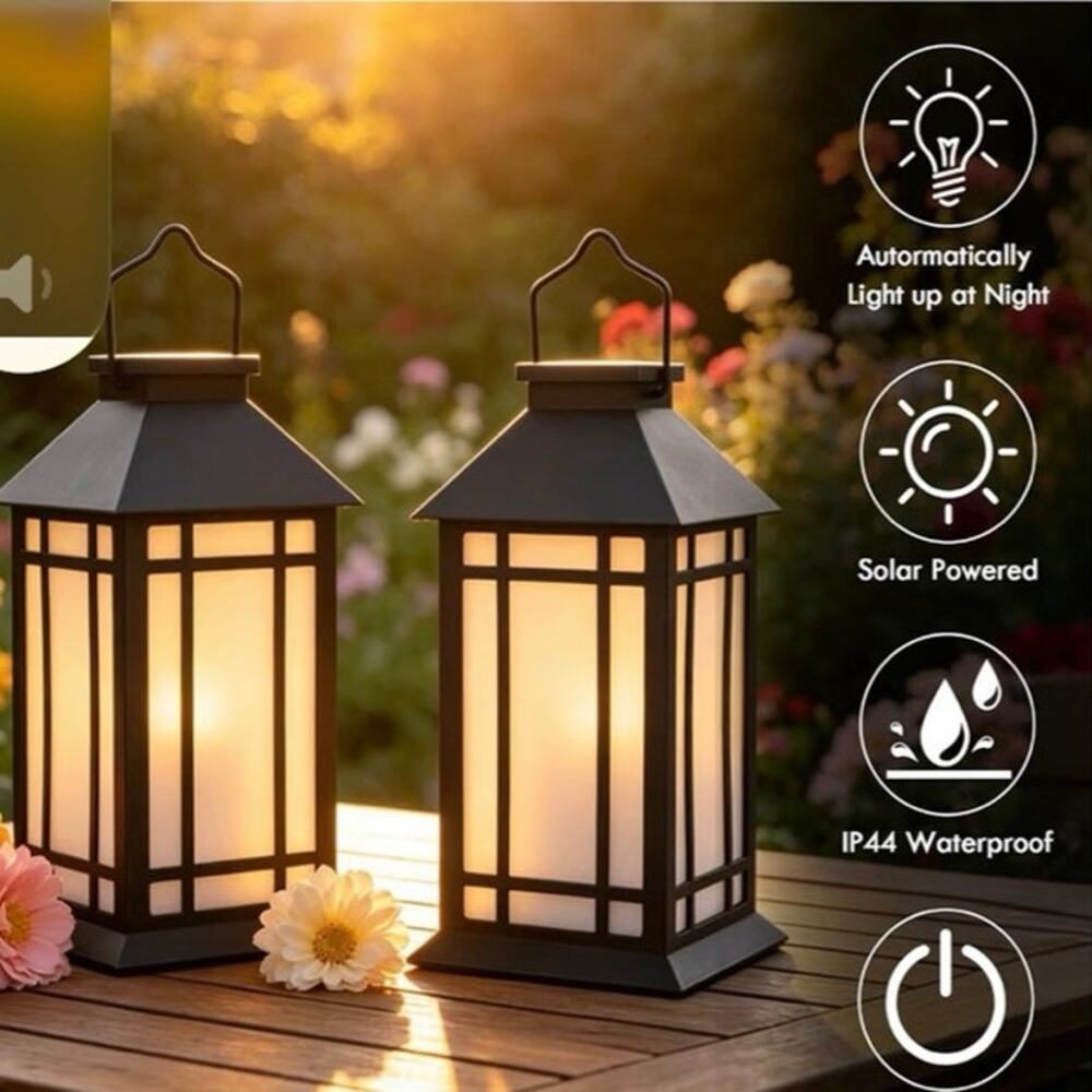 Afirst 2 Pack Solar Lantern Party Decor-Plastic Copper Color - Picture 8 of 8